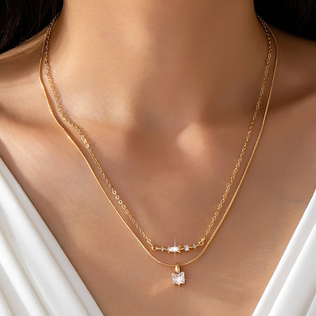 Crystal Bar Layered Necklace – Parker James