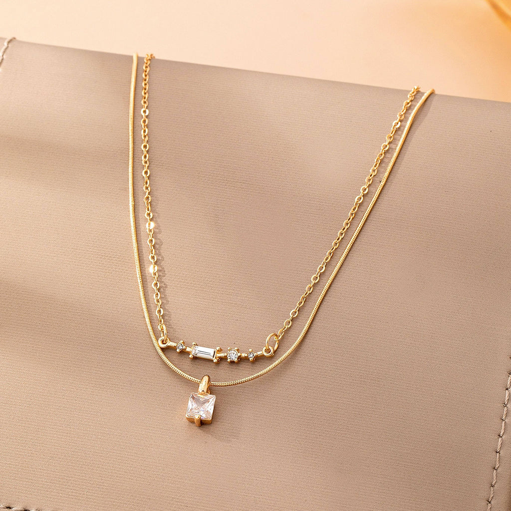 Crystal Bar Layered Necklace – Parker James